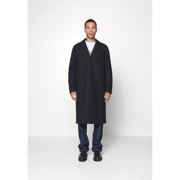 Samsoe Samsoe Tesfa Wool Blend Car Coat in Black - Picture 1 of 14